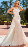 Sophisticated Natural Waistline Beaded Glittering Applique Mermaid Sweetheart Wedding Dress