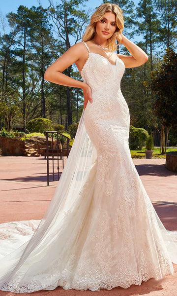 Sophisticated Mermaid Sweetheart Natural Waistline Applique Beaded Glittering Wedding Dress