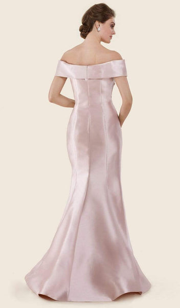 Plunging Neck Sweetheart Natural Princess Seams Waistline Fitted Open-Back Back Zipper Mermaid Floor Length Off the Shoulder Evening Dress with a Brush/Sweep Train