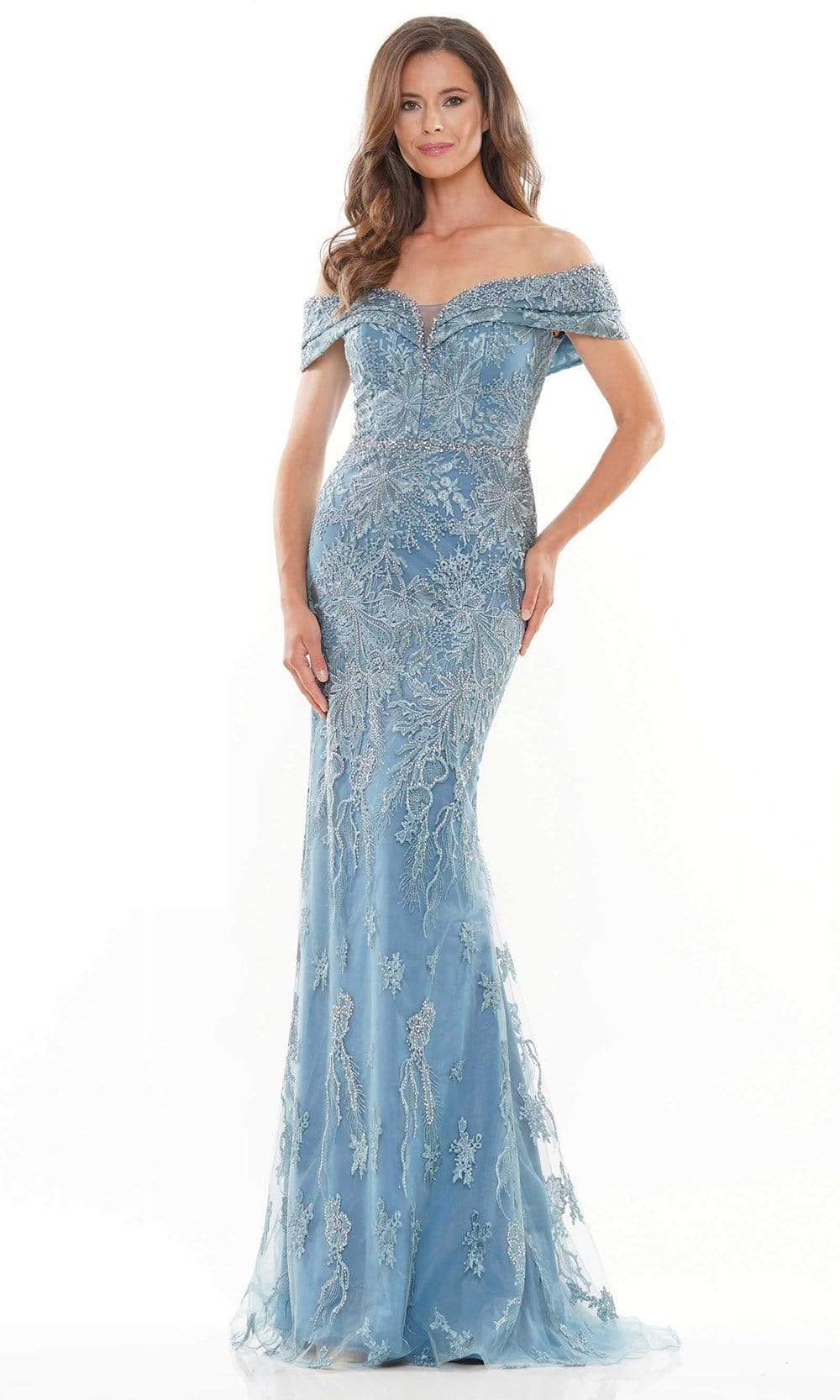 Rina Di Montella - RD2737 Beaded Lace Mermaid Gown
