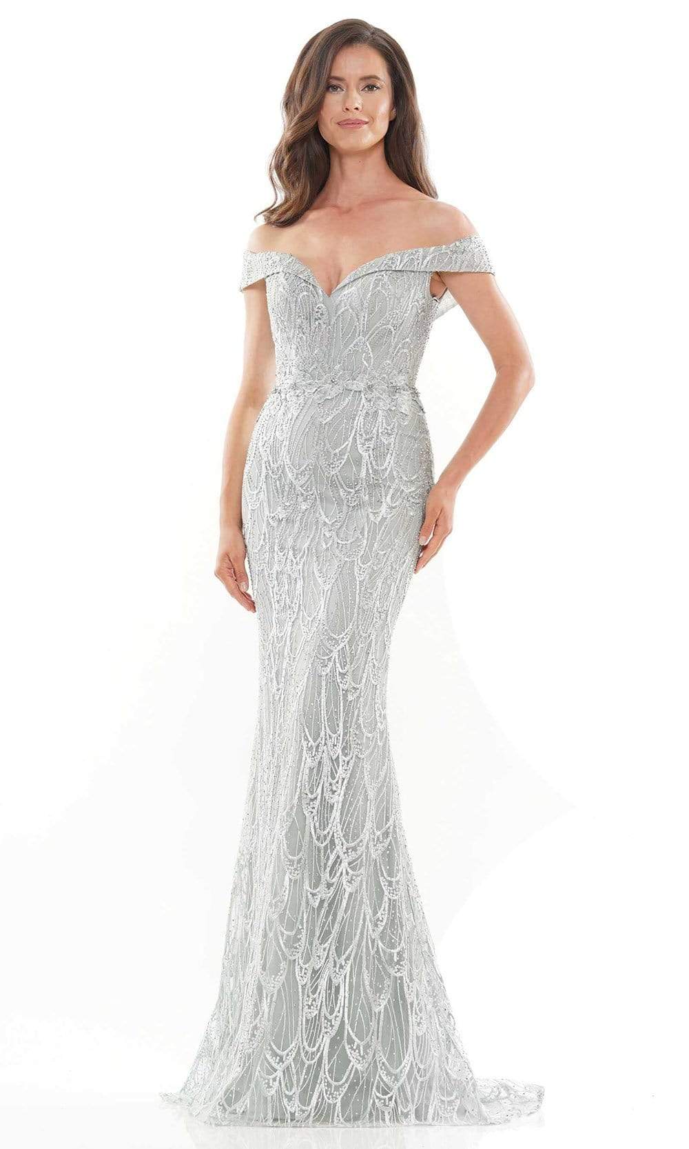 Rina Di Montella - RD2739 Off Shoulder Embellished Gown
