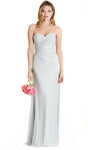 Strapless Natural Waistline Floor Length Sweetheart Fitted Ruched Sheath Sheath Dress/Evening Dress/Prom Dress