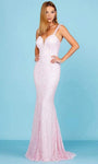 Mermaid Natural Waistline Floor Length Flutter Sleeves Fitted Back Zipper Goddess Open-Back Beaded Sequined Sweetheart Dress with a Brush/Sweep Train