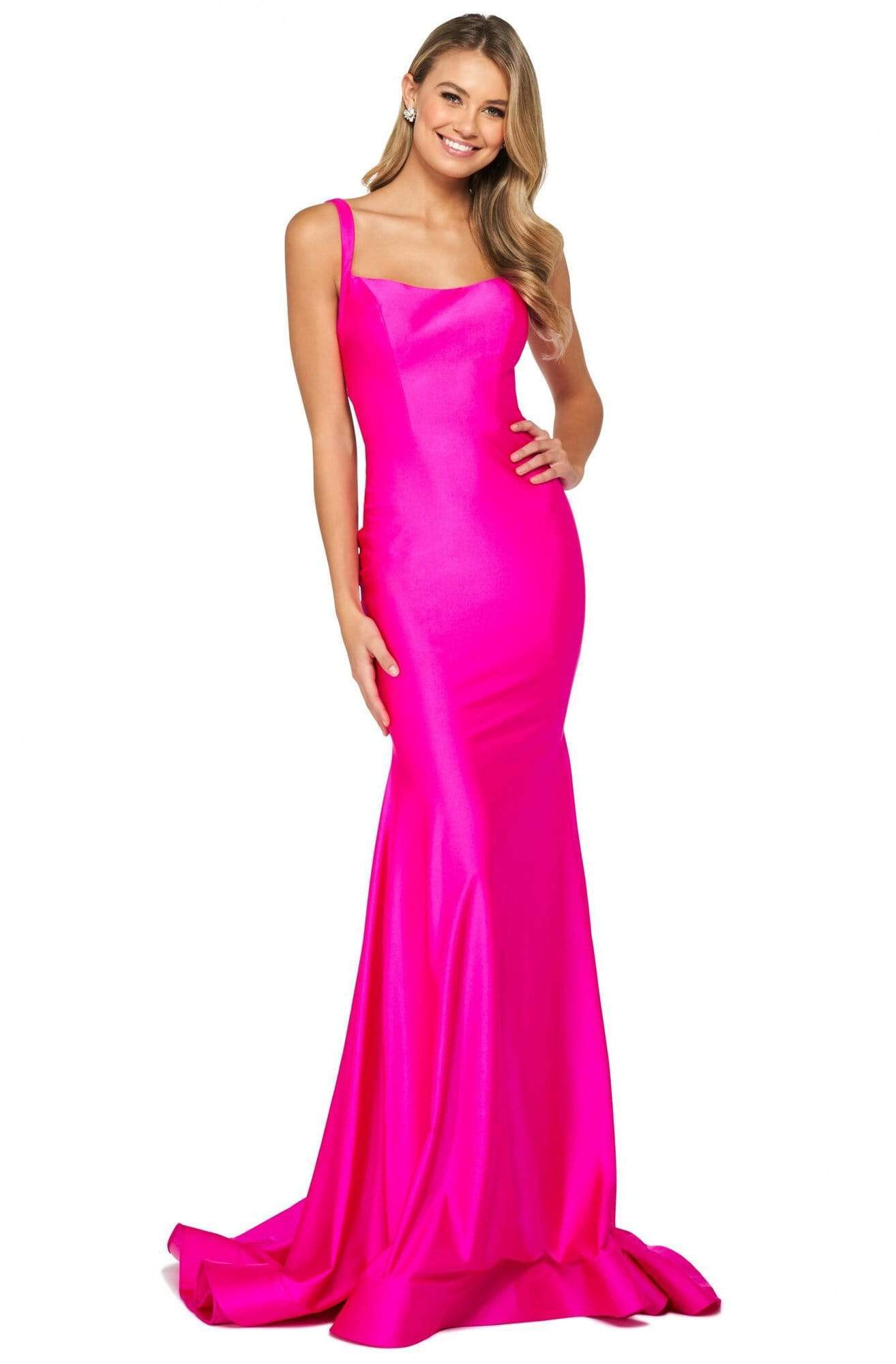 Sherri Hill - 53906 Scoop Neck Jersey Trumpet Junior Prom Dress
