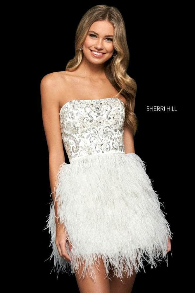 Sherri Hill 54029 - Strapless Beaded Cocktail Dress
