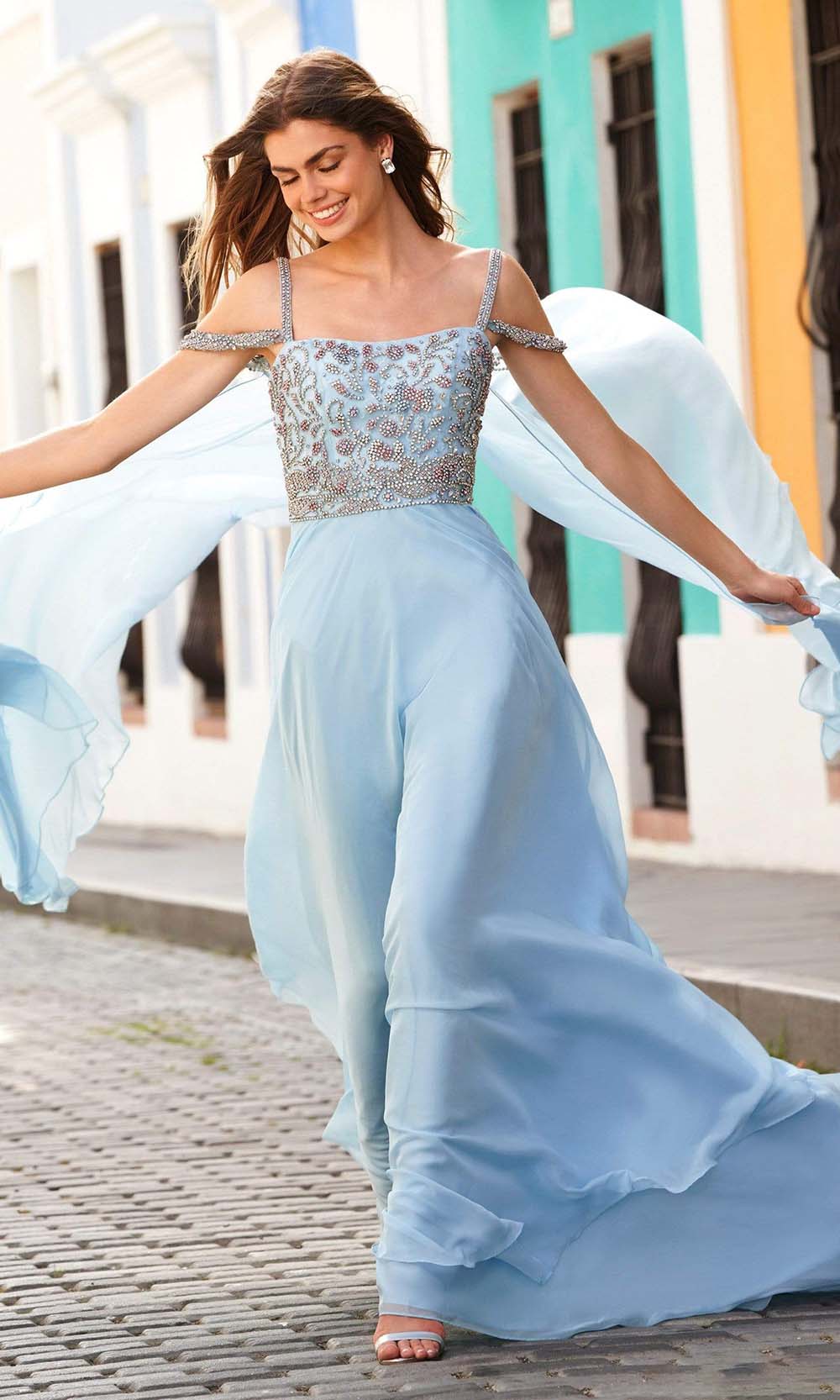 Sherri Hill - 54390 Beaded Cold Shoulder Gown
