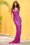 Sweetheart Sheath Natural Waistline Floor Length Slit Sequined Fitted Sheath Dress/Evening Dress