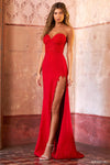 Strapless Sheath Applique Fitted Slit Beaded Sweetheart Lace Corset Natural Waistline Sheath Dress/Party Dress with a Brush/Sweep Train