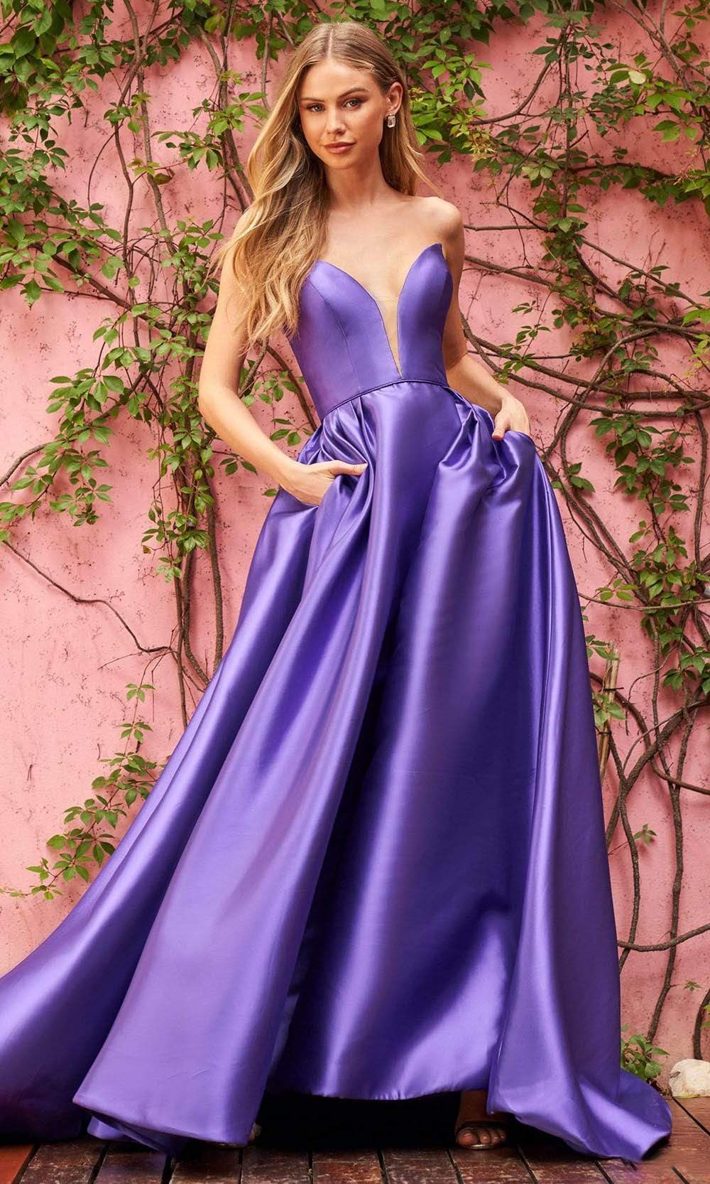 Sherri Hill - 55005 Plunging Bodice Gown with Slit
