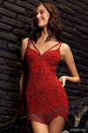 Sophisticated Sheath Beaded Fitted Cocktail Short Natural Waistline Sleeveless Spaghetti Strap Sweetheart Sheath Dress