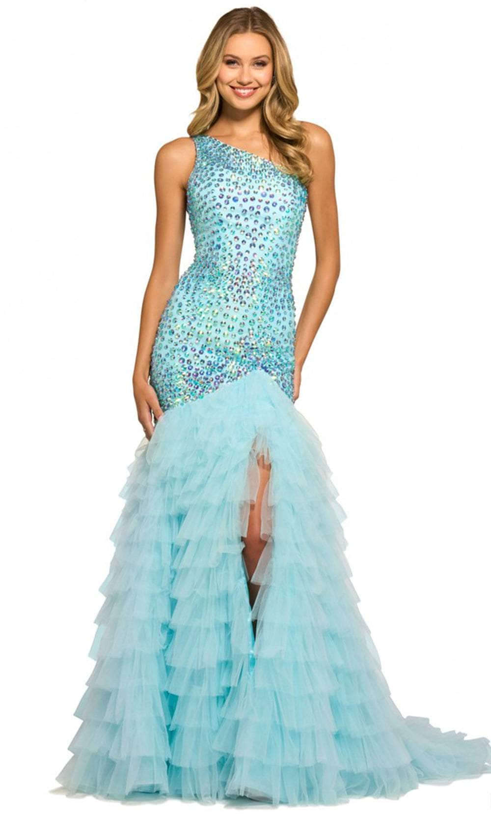 Sherri Hill 55357 - One-Sleeve Beaded Prom Gown