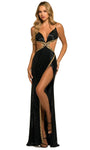 Sexy V-neck Strapless Sheath Natural Waistline Sweetheart Cutout Sequined Open-Back Slit Faux Wrap Beaded Back Zipper Fitted Sheath Dress/Prom Dress with a Brush/Sweep Train