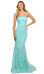 Strapless Straight Neck Natural Waistline General Print Floor Length Mermaid Back Zipper Sequined Fitted Prom Dress with a Brush/Sweep Train