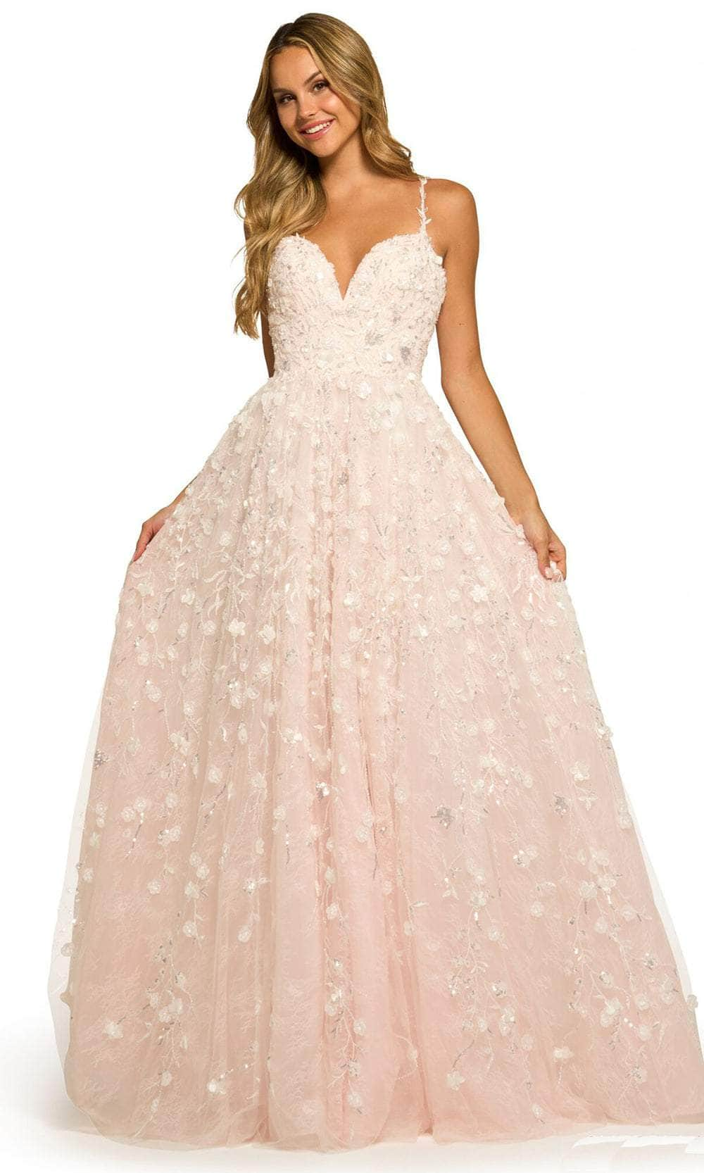 Sherri Hill 55529 - Floral Applique A-line Silhouette Gown
