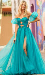 A-line Strapless Natural Waistline Cutout Back Zipper Ruched Slit Beaded Sheer Sweetheart Dress with a Brush/Sweep Train