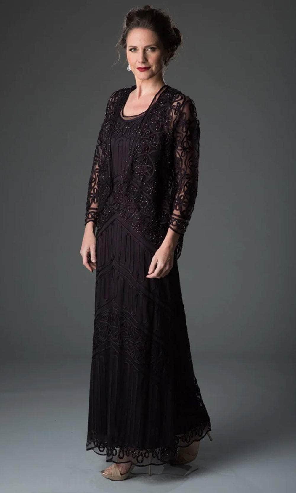 Soulmates 1603 - Soutache Lace Embroidered Dress And Jacket Gown