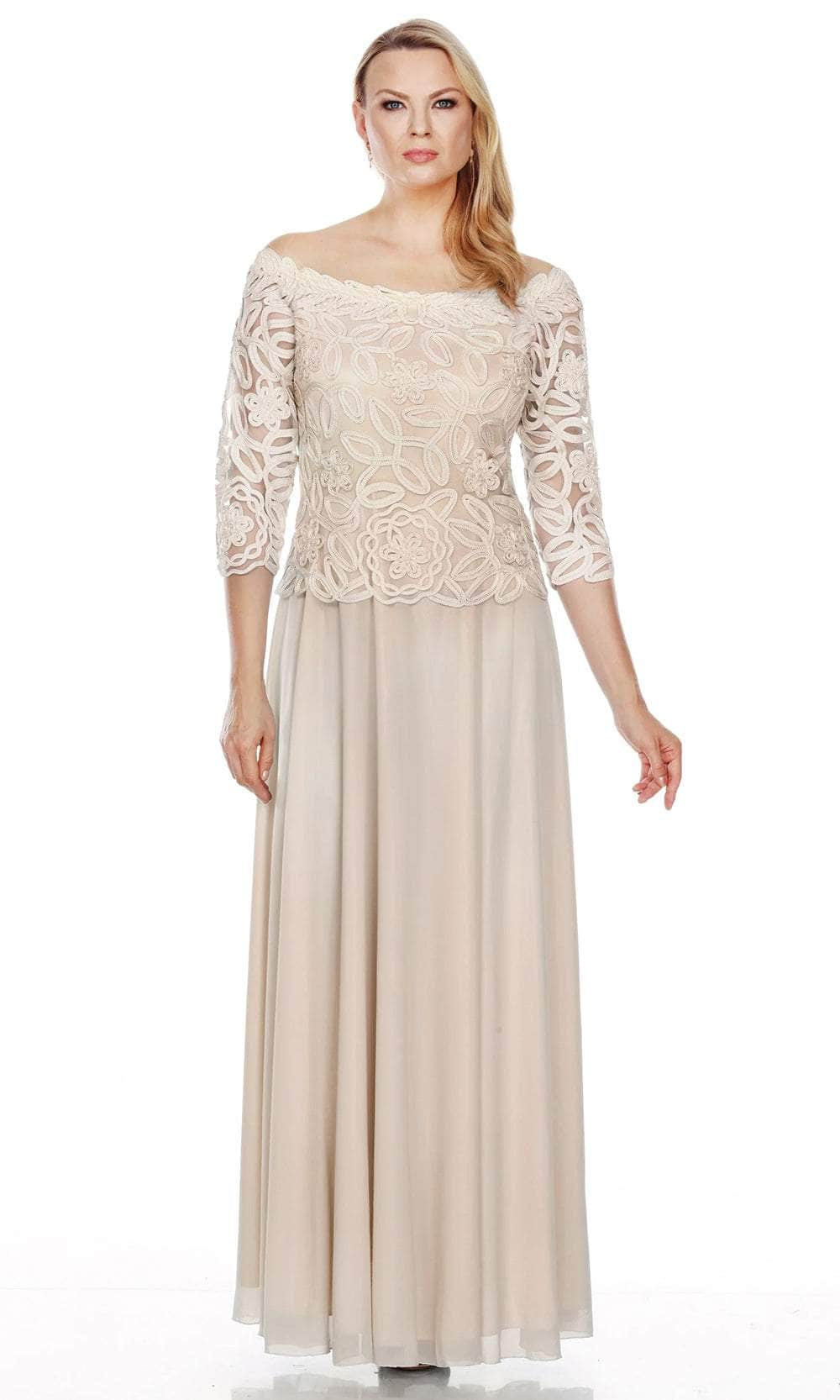 Soulmates 1614 - Off Shoulder 3/4 Sleeve Evening Gown
