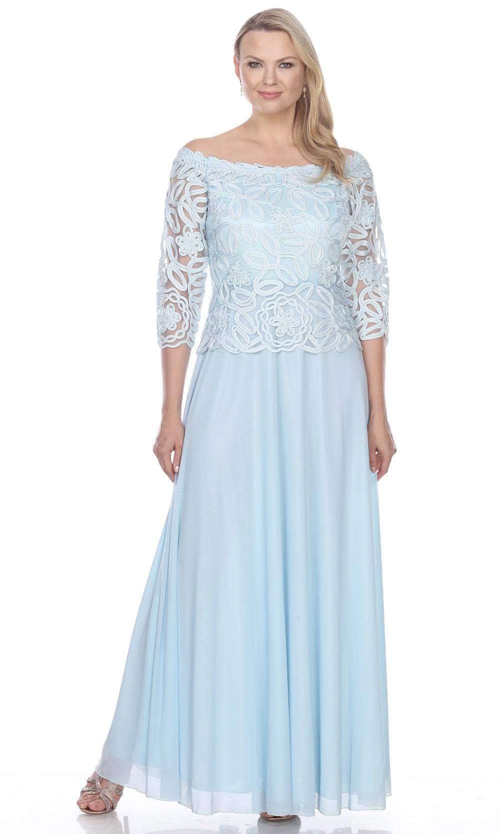 Soulmates 1614 - Off Shoulder 3/4 Sleeve Evening Gown