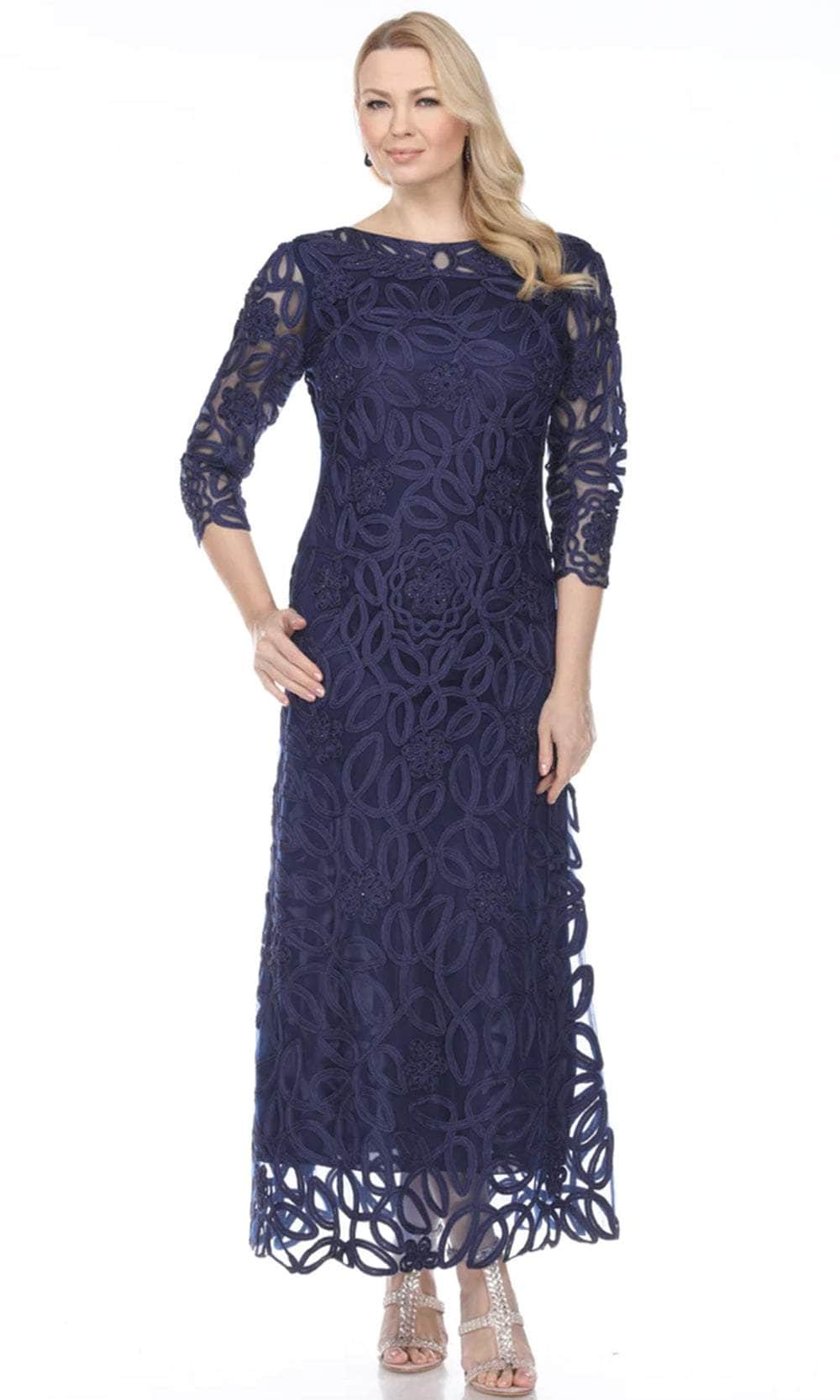 Soulmates 1616 - Soutache Embroidered Lace Evening Gown Dress
