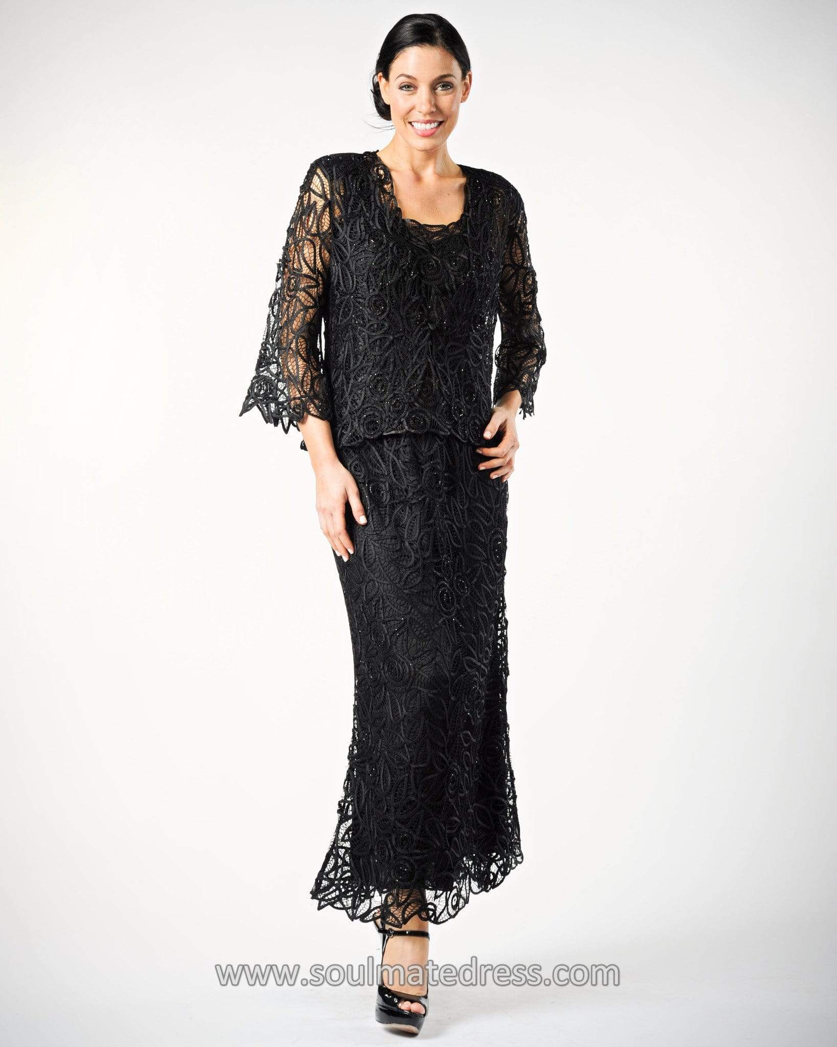 Soulmates C710 - Lace Illusion Sleeves Mother of the Bride Dress ...