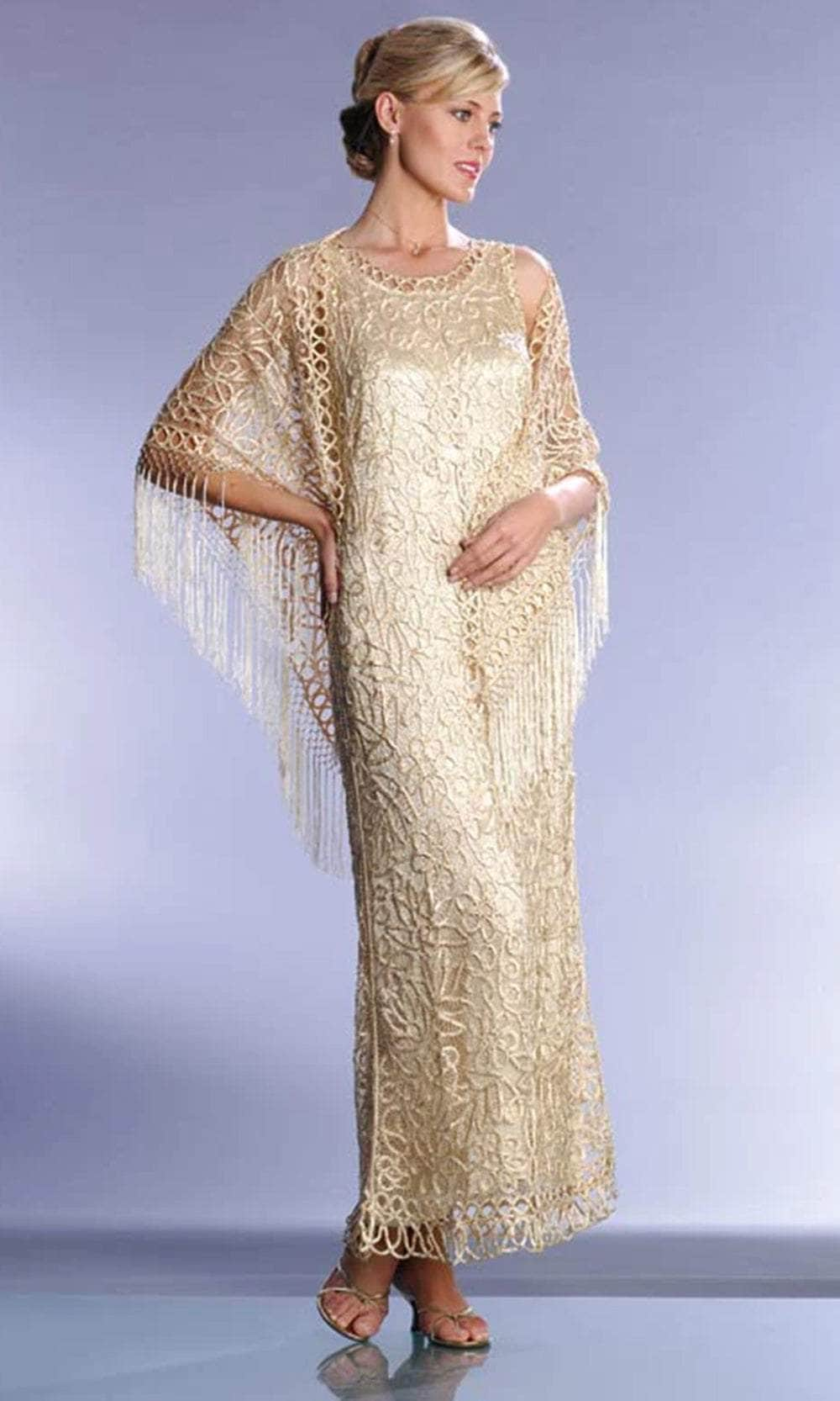 Soulmates C12002 - Signature Beaded Tank Dress With Shawl
