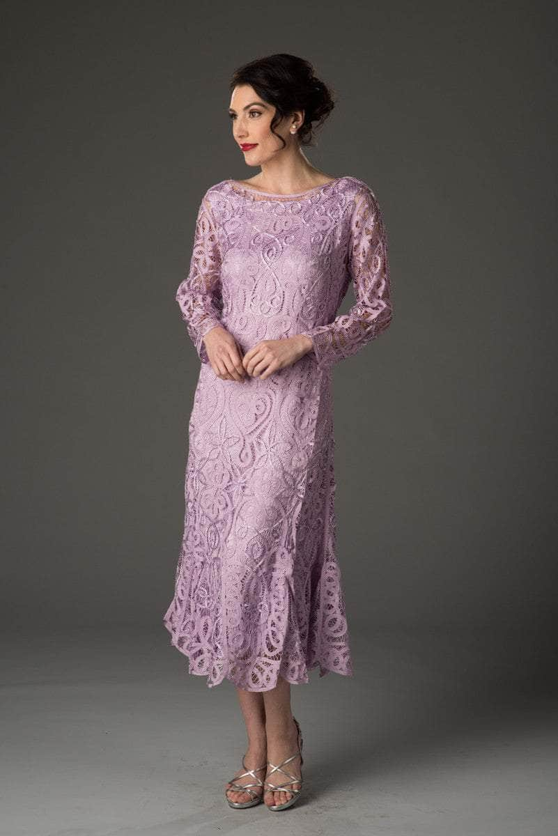 Soulmates D1423 - Tea Length Hand Crochet Lace Dress
