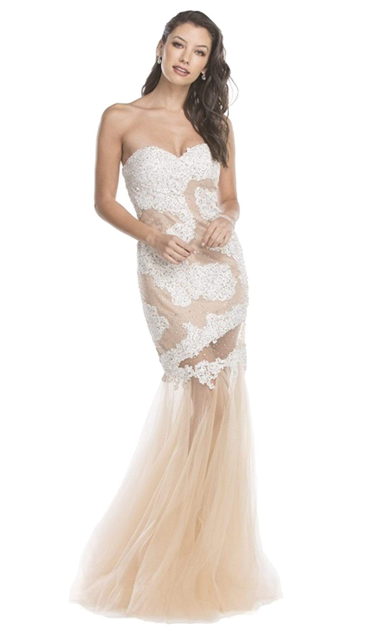Aspeed Design - Strapless Embellished Fitted Prom Dress
