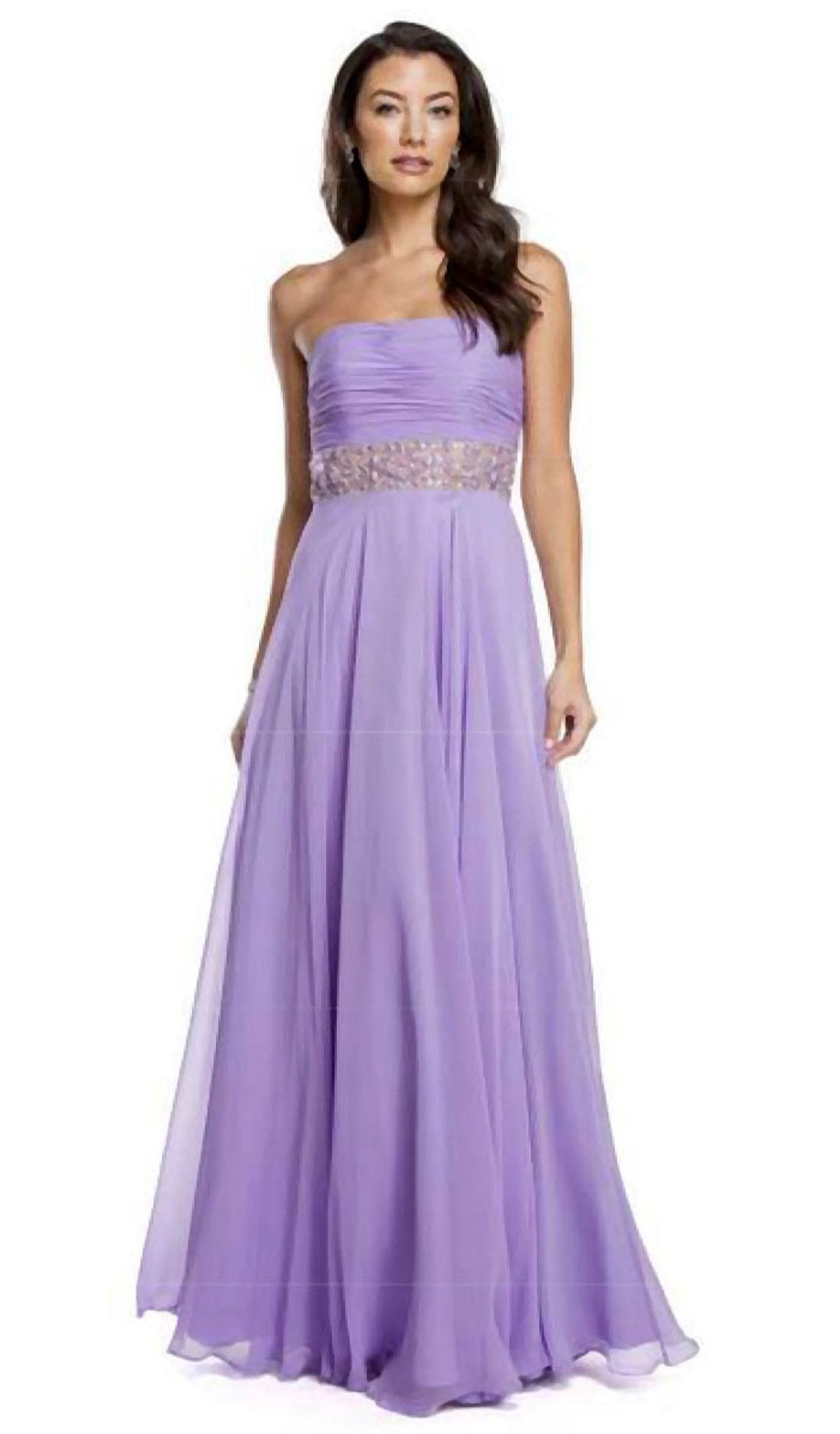 Aspeed Design - Strapless Ruched Evening A-Line Dress
