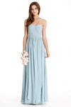 A-line Strapless Ruched Back Zipper Belted Sweetheart Natural Waistline Floor Length Evening Dress/Party Dress