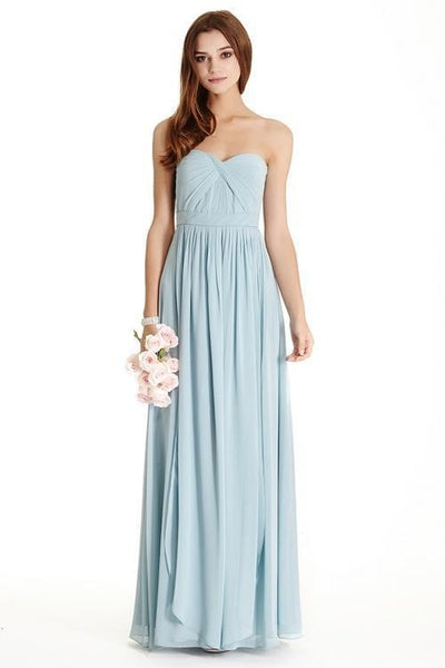 A-line Strapless Natural Waistline Floor Length Belted Ruched Back Zipper Sweetheart Evening Dress/Party Dress