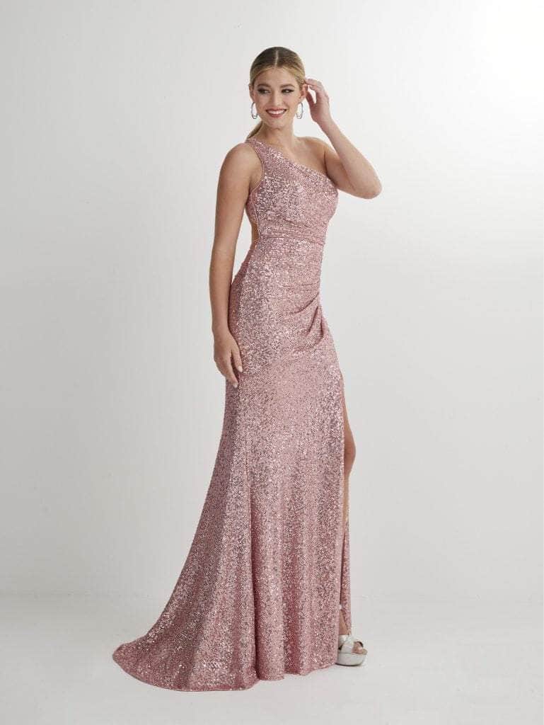 Studio 17 Prom 12906 - One Sleeve Sequin Evening Dress
