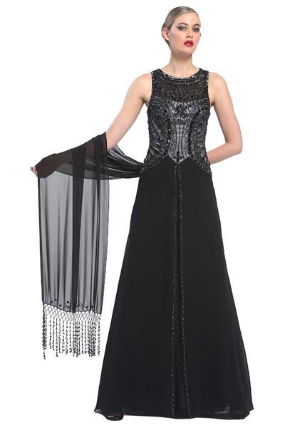 Sue Wong - Bejeweled Bateau Neck A-line Dress N5338
