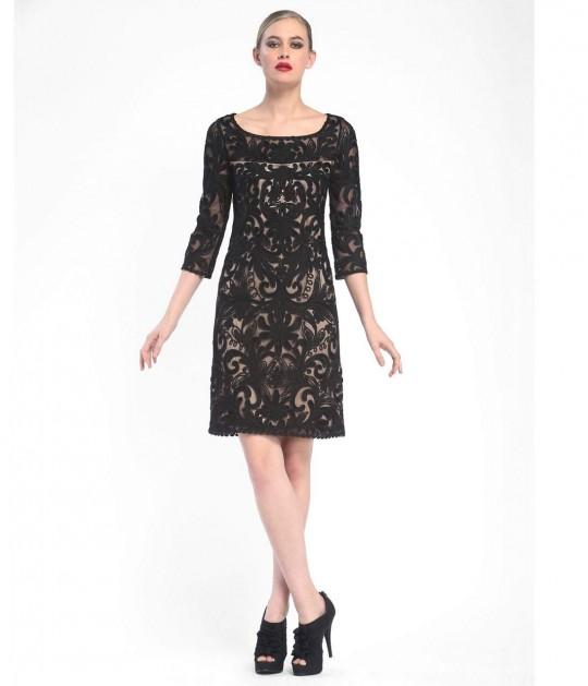 Sue Wong - Embroidered Bateau Neck Column Dress N5344
