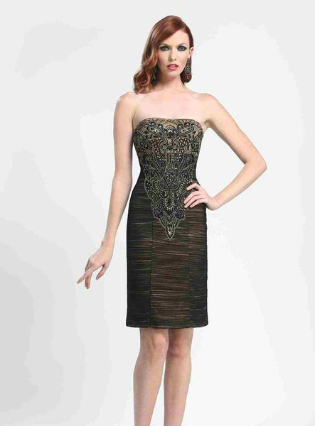 Strapless Natural Waistline Sweetheart Cocktail Above the Knee General Print Sheath Mesh Ruched Sequined Sheath Dress