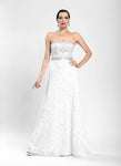 A-line Strapless Embroidered Open-Back Applique Natural Waistline Straight Neck Dress