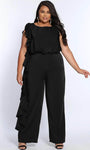 Ce2014 Sleeveless Side Frill Ruffle Blouson Jumpsuit