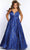 Sydney's Closet - SC7326 V-Neck Glitter Prom Gown Prom Dresses 14 / Royal