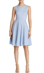 A-line Short Pleated Sleeveless Evening Dress by Tahari By Asl