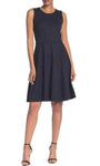 A-line Pleated Sleeveless Short Evening Dress by Tahari By Asl