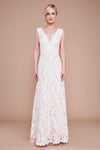 A-line Fitted Illusion Back Zipper Sheer Embroidered Sequined Bateau Neck Natural Waistline Tulle Floor Length Sleeveless Wedding Dress with a Brush/Sweep Train