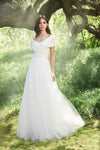 A-line Off the Shoulder Natural Waistline Floor Length Fitted Wrap 2013 Dress