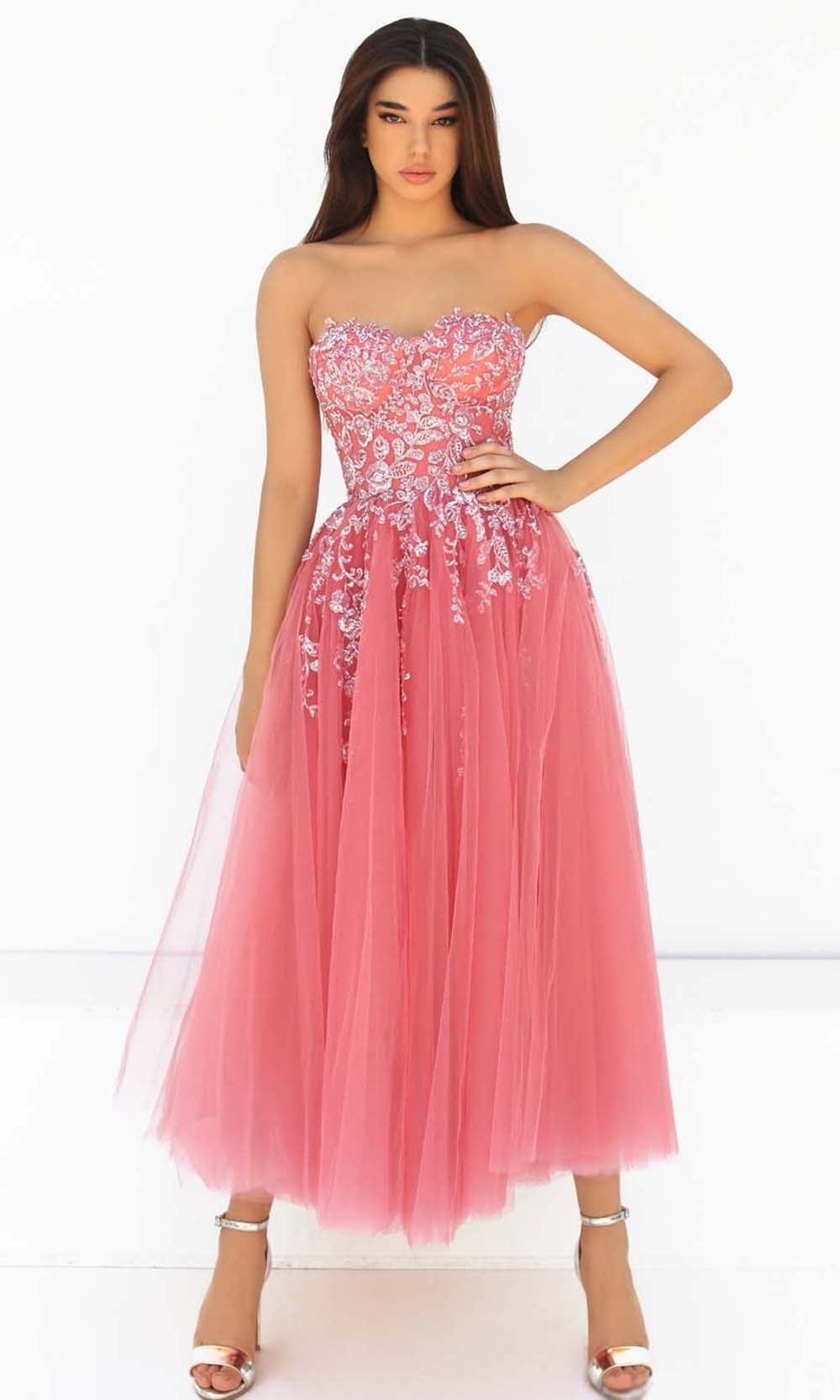 Tarik Ediz - 51043 Embellished Tulle A-Line Dress
