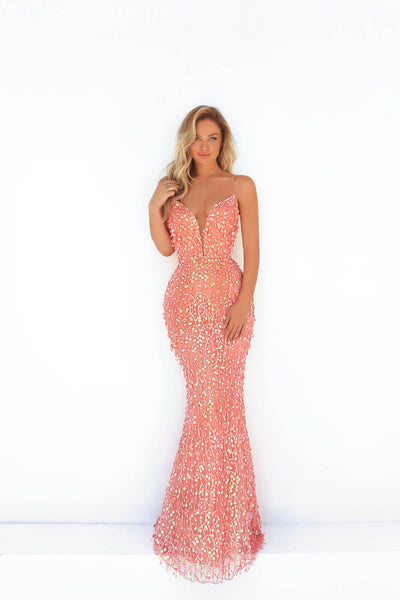 V-neck Bandeau Neck Plunging Neck Sheath Hidden Back Zipper Fitted Lace-Up Sequined Sheer Open-Back Spaghetti Strap Natural Waistline Tulle Sheath Dress/Evening Dress/Prom Dress