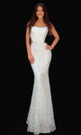 Fitted Back Zipper Sequined Cutout Mermaid Sleeveless Thick Straps Scoop Neck Natural Waistline Floor Length Evening Dress