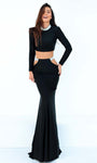 Mermaid High-Neck Floor Length Natural Waistline Back Zipper Cutout Long Sleeves Jersey Evening Dress/Party Dress