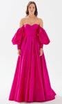 A-line Corset Natural Waistline Taffeta 2010 Sweetheart Puff Sleeves Sleeves Off the Shoulder Prom Dress with a Court Train