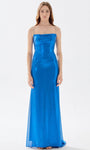 Spaghetti Strap Beaded Ruched Fitted Open-Back Sheath Tulle Sheath Dress/Prom Dress with a Brush/Sweep Train by Tarik Ediz