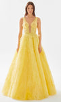 A-line Tulle Corset Waistline Ruched Sheer Cutout Sleeveless Ball Gown Dress by Tarik Ediz