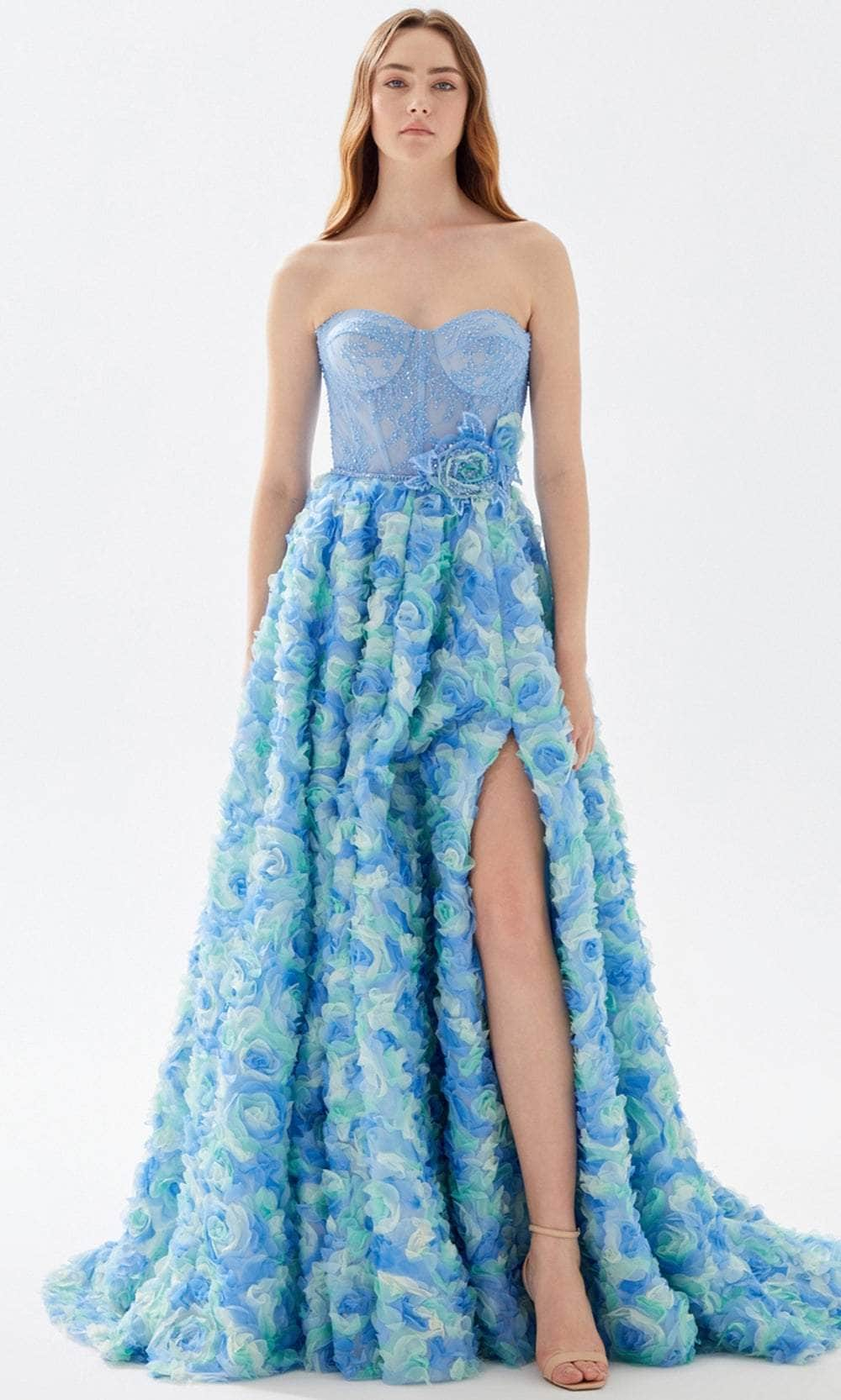 Tarik Ediz 52113 - Sweetheart Floral Prom Dress
