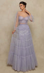 A-line Flowy Tiered Embroidered Sheer Sweetheart Corset Waistline Evening Dress/Prom Dress by Tarik Ediz